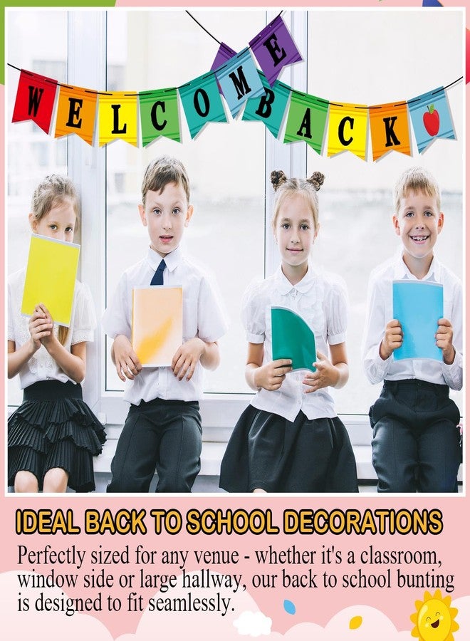 Mooliwe Classroom Decor DIY Banner, Welcome Back to School Party Supply Custom Hanging Bunting Garland Kit with Letters for First Day of School Ambience Celebration Decoration(Colorful,Brush) - Image 5